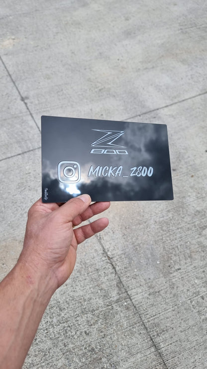 Cache Plaque MOTO *** TEXTE + LOGO RESEAU ***